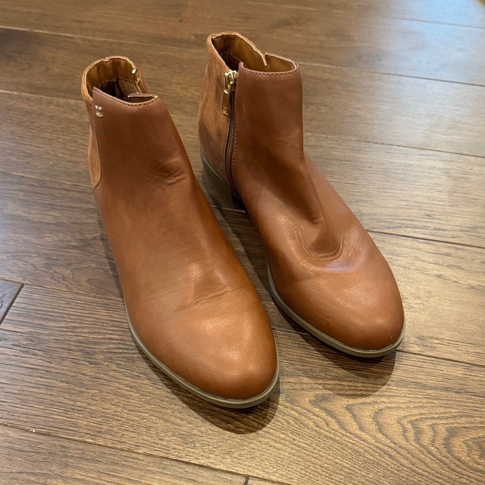 Liz Claiborne Brown Leather Ankle Boots Size 11